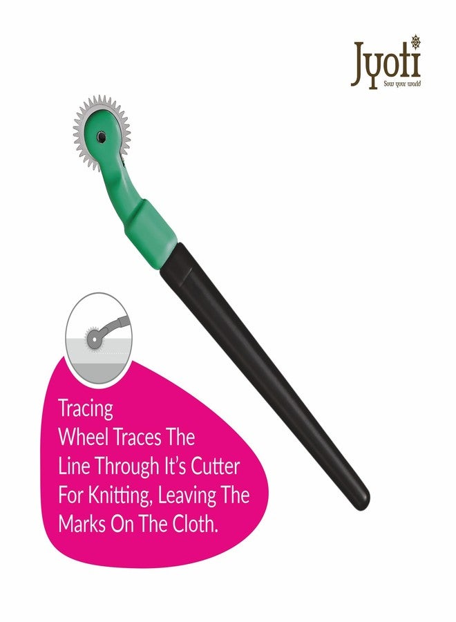 Jyoti 36456 Tracing Wheel Sewing Tool, Plastic Handle Needle Point Tracing Wheel, Ideal for Leather Craft, Tailoring, Stitching, Alteration, Home, Office, Plastic (Medium) - 5 Pieces in a Box - Image 3